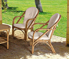 Poltrona da Giardino 64x77x89 cm in Rattan con Cuscino Duini Golf Beige