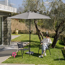 Ombrellone da Giardino Terrazzo Balcone, Ombrellone Parasole con Palo Centrale Regolabile, Colore Grigio Ø 2,70 m x 2,36 m