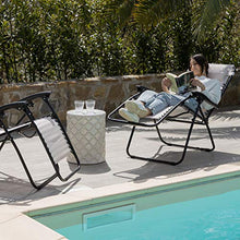 Sdraio da Giardino Sdraio Pieghevole Sedia Sdraio Zero Gravity Bianco 165x65x113 cm