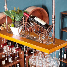 GJSN Cremagliera per Vino, Bronzo Bottiglia Bottiglia e Piante Verde Hand Hand Hander,Noce Nera,80 * 28 Cm.