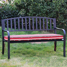 GaoF Panchine da Giardino Park Terrace, panchina in ghisa per Esterni (con Cuscino in Schiuma), panchina Lounge a 2 posti con Schienale e braccioli, panchine Decorative per