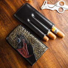 Jia He Scatola di sigari Cigar Box, Pelle portasigari Cigar Set Cigar Box Idratante Portable Set 3 Black Sticks (Size : 9.3x3.5x18cm)
