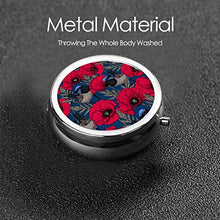 Fairy Wren and Poppies - Contenitore rotondo per pillole a 3 scomparti, in metallo, per medicina e vitamina