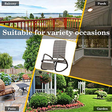 giordano shop Sedia a Dondolo Pieghevole con Braccioli 90x64x108 cm in Metallo e Rattan Grigia
