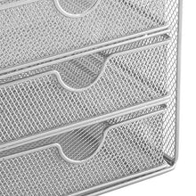 OSCO SM3DS-SLV Small Wire Mesh 3 Drawer Chest - Silver
