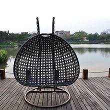 Home Deluxe, Sedia sospesa in polyrattan. Cuscino per seduta e schienale (marrone)