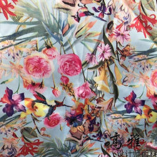 Tessuto decorativo per fiori rosa colibrì, 0,5 m