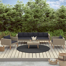 Tidyard Set 4 Pezzi Salotto da Esterno con 2 Divani 1 Tavolino 2 Poltrone in Polyrattan,Mobili da Giardino in Rattan,Divano 3 Posti,Beige