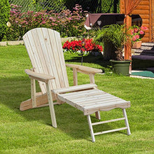 Outsunny Sedia a Sdraio Adirondack da Giardino Pieghevole Regolabile con Poggiapiedi 70 x 175 x 98cm