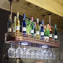 Portabottiglie vino rosso portabottiglie portabottiglie cornice per bicchiere da vino appeso calici retrò cornice per bicchiere da vino rosso grucce per vino capovolte con luci (dimensioni: 100 * 27