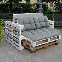 giordano shop Set 3 Cuscini Seduta e 2 Schienali per Pallet in Poliestere Imbottito Grigio Scuro