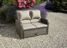 greemotion Bahia Divano da Giardino in Rattan con Isola, 220 kg, Marrone, 118x75x96 cm - Arredi Casa