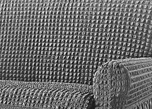 CapitanCasa Salva Divano Poltrona Elasticizzato Volants Tinta Unita Grigio Chiaro MOD Voilà 3 Posti Grigio Ch