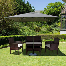 Leww Set di mobili da giardino da giardino, 4 pezzi, set di mobili da giardino in vimini con cuscini e tavolo per giardino, cortile, balcone, piscina