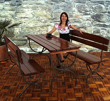 Set 2x panche Linz ideale per le feste in giardino terrazza legno scuro 180cm