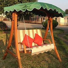 AIMCAE - Sedia a dondolo in legno, con baldacchino, struttura in legno a 2 posti, per patio e giardino