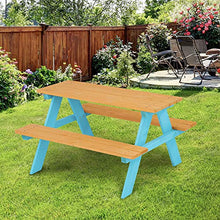 Teamson Kids Tavolo da Picnic E Sedia Giardino per Esterno Legno/Blu TK-KF0002