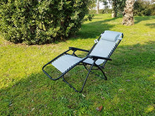 GARDENIA Relax Greek Sdraio Reclinabile Pieghevole Zero Gravity, Grigio Chiaro, 90x66x110 cm
