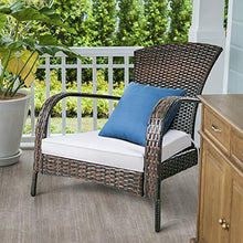 COSTWAY Poltrona da Giardino in Rattan con Cuscino Sedia da Esterno Balcone