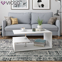 Vicco Tavolino da divano Guillermo Tavolino da salotto bianco 91 x 52 cm
