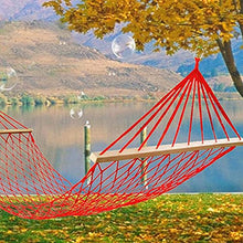 GUOXIANG Amaca da campeggio e hanging hammck 200 x 80 cm in nylon rete rete rete rete con bastoni, amaca da giardino, per sport all'aria aperta, escursioni, giardino
