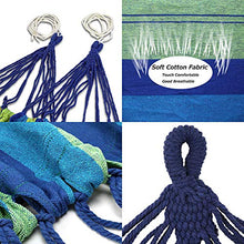 Hipier Amaca da Giardino Matrimoniale in Cotone da Campeggio Viaggio Interni ed Esterni Portata Massima 300 kg Multicolori (2 Persone, Blu)