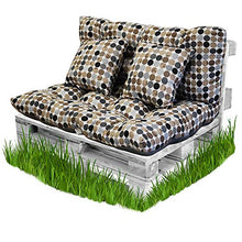 BCASE Cuscino per Pallet in Fibra Pack + Cuscino Schienale per Pallet Imbottiti, Cuscino Imbottito, Include Cuscino Schienale E Sedile, Ideale per Giardino, Terrazza, Patio E Balcone, Marrone Lunare