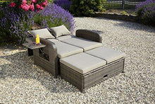 greemotion Bahia Divano da Giardino in Rattan con Isola, 220 kg, Marrone, 118x75x96 cm - Arredi Casa