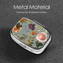 Scatola quadrata per pillole medicinali in rame autunno fiori mantello blu moda pillola organizzatore viaggio pillola caso dispenser per vitamine integratori