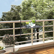 FAMIROSA Tavolo da Balcone Nero 60x40 cm in Acciaio