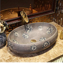 Lavabo da appoggio Ovale in Ceramica da Bagno in Porcellana