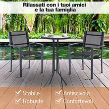 miozzi Set 2 Sedie da Giardino 64x58x87 cm in Textilene Elegance Nero