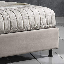 EVERGREENWEB - Letto Matrimoniale con BOX Contenitore + MATERASSO Matrimoniale + Coppia Cuscini Memory Foam INCLUSI + Rete a Doghe in Legno Elegante Testiera Tessuto Imbottito SFODERABILE col. Tortora