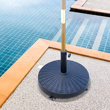 Outsunny Base per Ombrellone Diametro 4 Cm 4 Rotelle con Freni Tondo da Giardino Acciaio Resina ∅52 x 41cm Nero