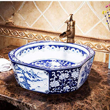 Jgophu Appendiabiti in porcellana blu e bianco, con paesaggio Counter Top