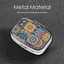 Scatola quadrata per pillole medicinali Boho Piastrelle Set Interni Blu Moda Organizzatore Pillola Viaggio Pill Case Dispenser per Vitamine Integratori