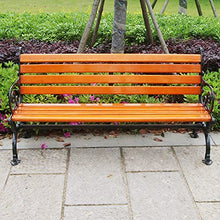 Panchina da giardino per esterni Panchine da terrazza per il tempo libero, panchina da cortile resistente alle intemperie con gambe in ghisa e legno di pino, panchina spaziosa e confortevole Panca