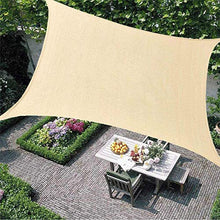 LINGXING Vela Ombreggiante, Tettuccio Parasole da Giardino Resistente all'Acqua Rettangolare 96,5% Blocco UV con Corda Libera (3X6m,Beige Giallo)