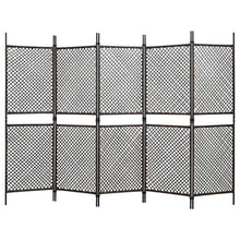 E E-NICES Paravento a Pannelli in Polyrattan Marrone 300x200 cm