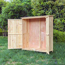 Wiltec Armadio Porta Attrezzi a 2 Ante da Esterno Legno Neutro Ripostiglio da Giardino