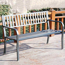 GaoF Panchine da Giardino Park Terrace, panchina in ghisa per Esterni (con Cuscino in Schiuma), panchina Lounge a 2 posti con Schienale e braccioli, panchine Decorative per