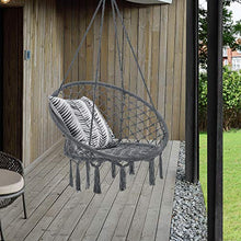 Poltrona Sospesa - Altezza Completa 140 cm - Altalena Relax Poltrona Appendibile con Carico Max. 150 kg Poltrona Sospesa per Interno/Esterno - Grigio Scuro