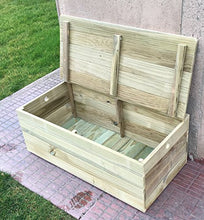 Baule/Panca in legno trattato, per esterniFornito completamente montato