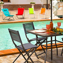 Sedia pieghevole antracite per giardino in alluminio e textilene, da 60x88x47 cm Grigio