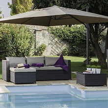 VERDELOOK Adele, Set Salotto da Giardino Composto da Divano a 2 posti, Chaise Longue e tavolino con Vetro temprato - Arredi Casa