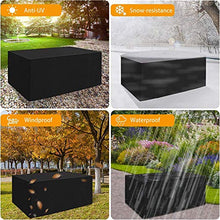 QIANC Coperture per Set Arredo Giardino,Copertura per Mobili da Giardino Impermeabile,Resistente allo Strappo,per Tavoli e Sedie da Esterno,Black_160x160x84cm