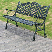 Sedia da giardino per esterni panca in metallo, 3 posti per mobili da esterno da esterno, panchina per terrazza parco con braccioli e schienale in ghisa, utilizzata nel foyer, corridoio