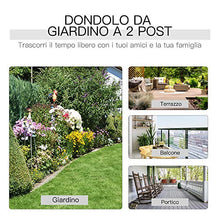 Outsunny – Dondolo da Giardino a Due Posti con Tavolino 81 × 147 × 100cm