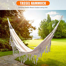 HAOXIU Amaca con nappa, stile boho, da balcone, per viaggi, campeggio, spiaggia, interni ed esterni