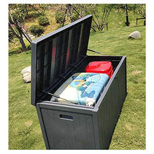 Grande Contenitore per Terrazze da Esterno, Impermeabile e Chiudibile a Chiave per Cuscini per Mobili da Giardino, Giochi da Piscina e Attrezzi da Giardino, Grigio/Marrone